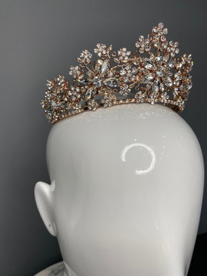Vanya Bridal Crown - Rose Gold Hair Accessories - Tiara & Crown    