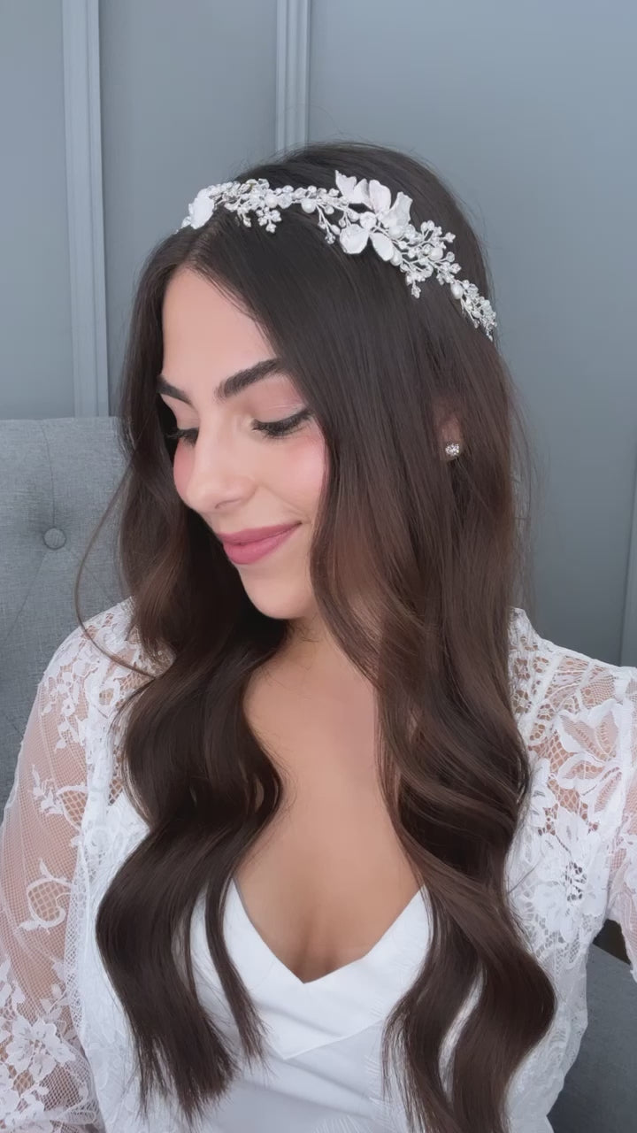 Priscila Floral Bridal Hair Vine