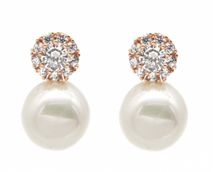 Bastia Pearl Bridal Earrings Earrings - Classic Stud  Rose gold  
