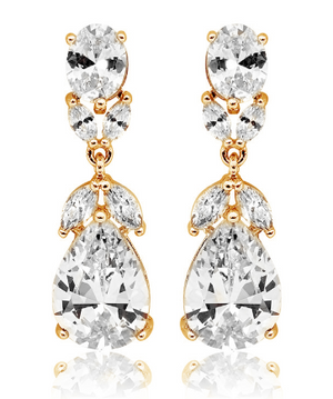 Beynac Bridal Earrings Earrings - Long Drop  Gold  