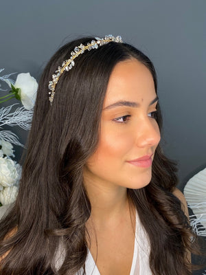Imogen Bridal Headband   Gold  