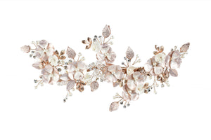 Sabby Pearl Bridal Clip Hair Accessories - Hair Clip  white on rose gold  