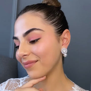 Vivica Pearl Bridal Earrings Earrings - Glamour Stud    